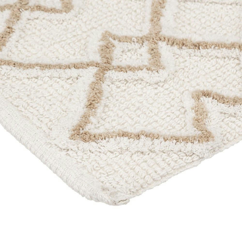 ETHNIQUE - Tapis de salle de bain coton taupe 50x120cm