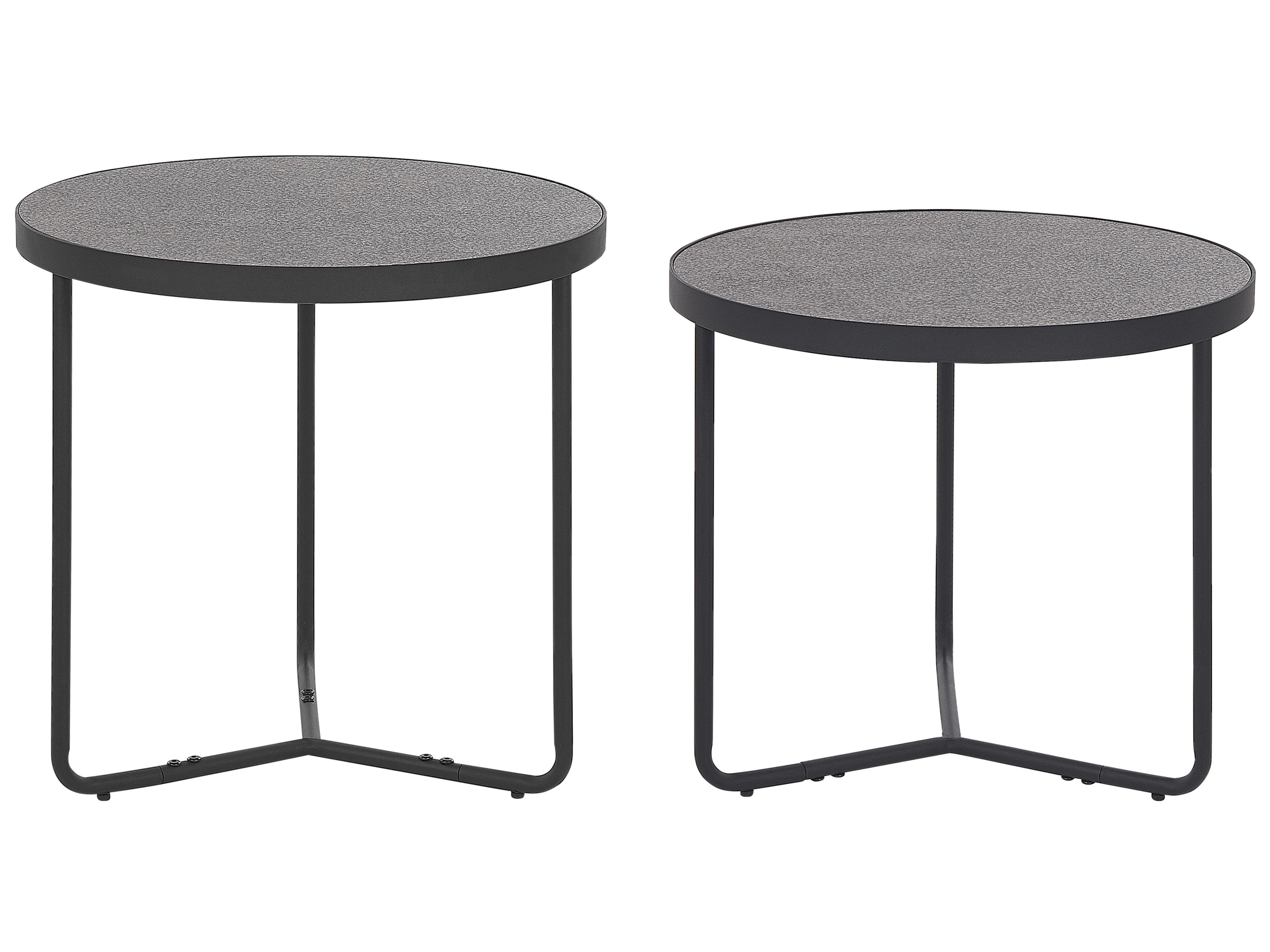 Set of 2 Coffee Tables MELODY Grey Concrete Effect