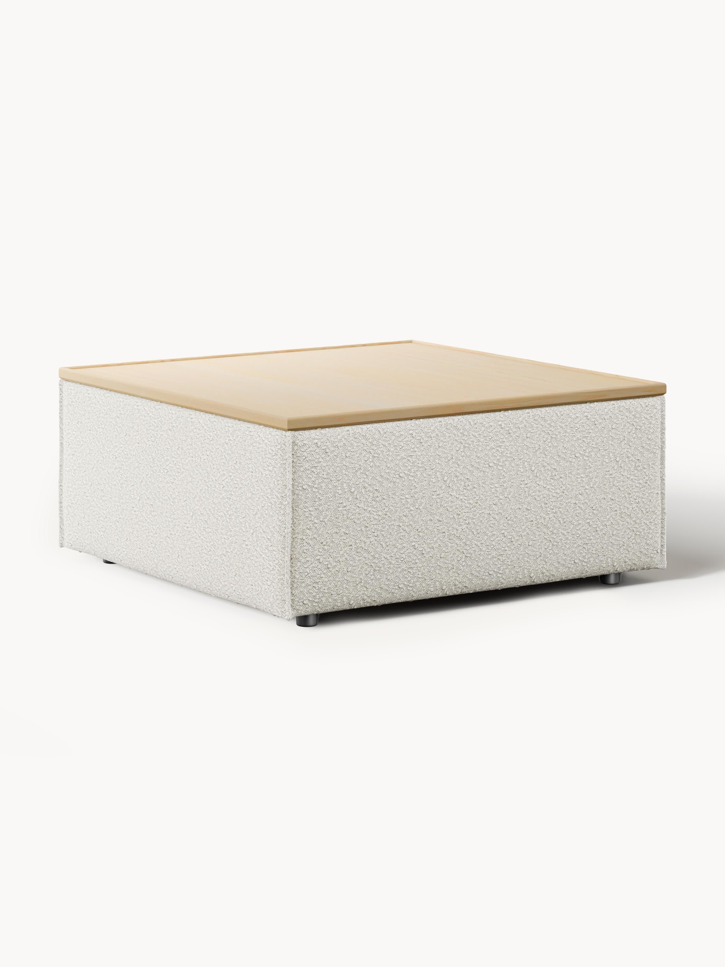 Sofa-Hocker Lennon aus Bouclé mit Stauraum