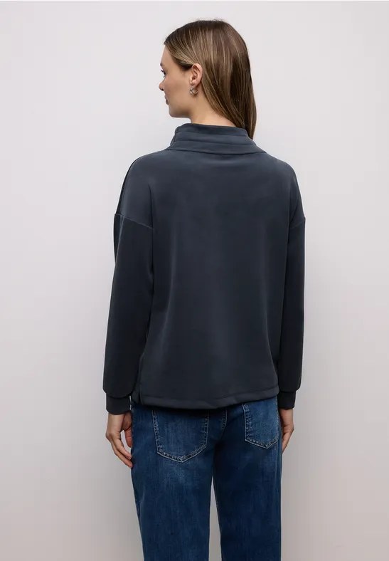 Silk-Look Shirt in Unifarbe