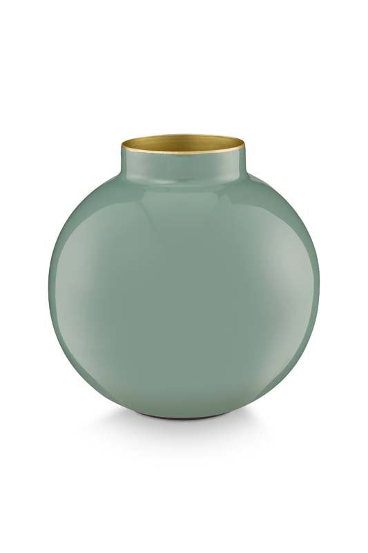 Pip Studio Vaas - Metaal - Lichtgroen - 17cm