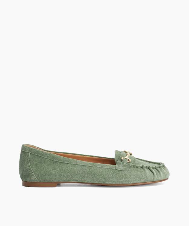 Guno Green - Suede Ruched Toe Loafers