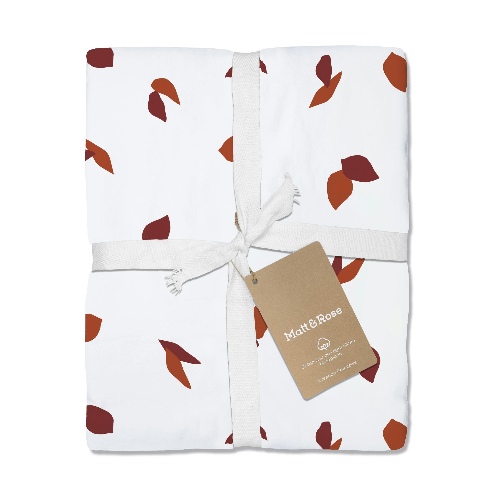 NARCISSE - Drap-housse imprimé en percale de coton BIO  140x200 cm