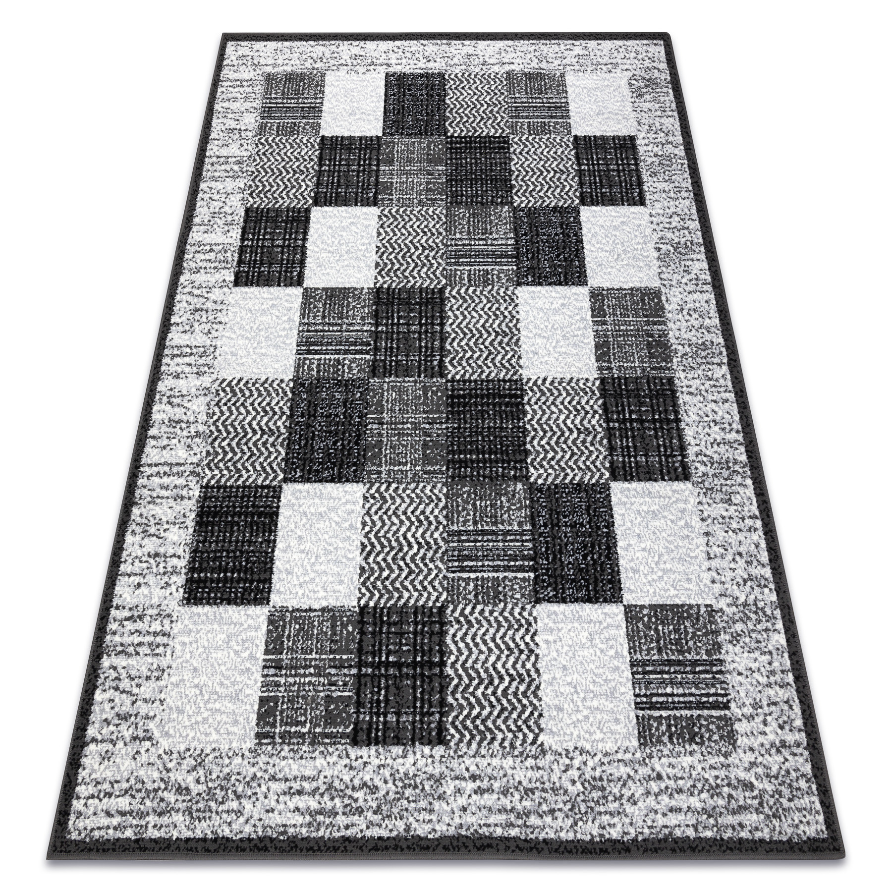 Dywan BCF Morad RAFIA Prostokąty, geometryczny - szary 60x110 cm
