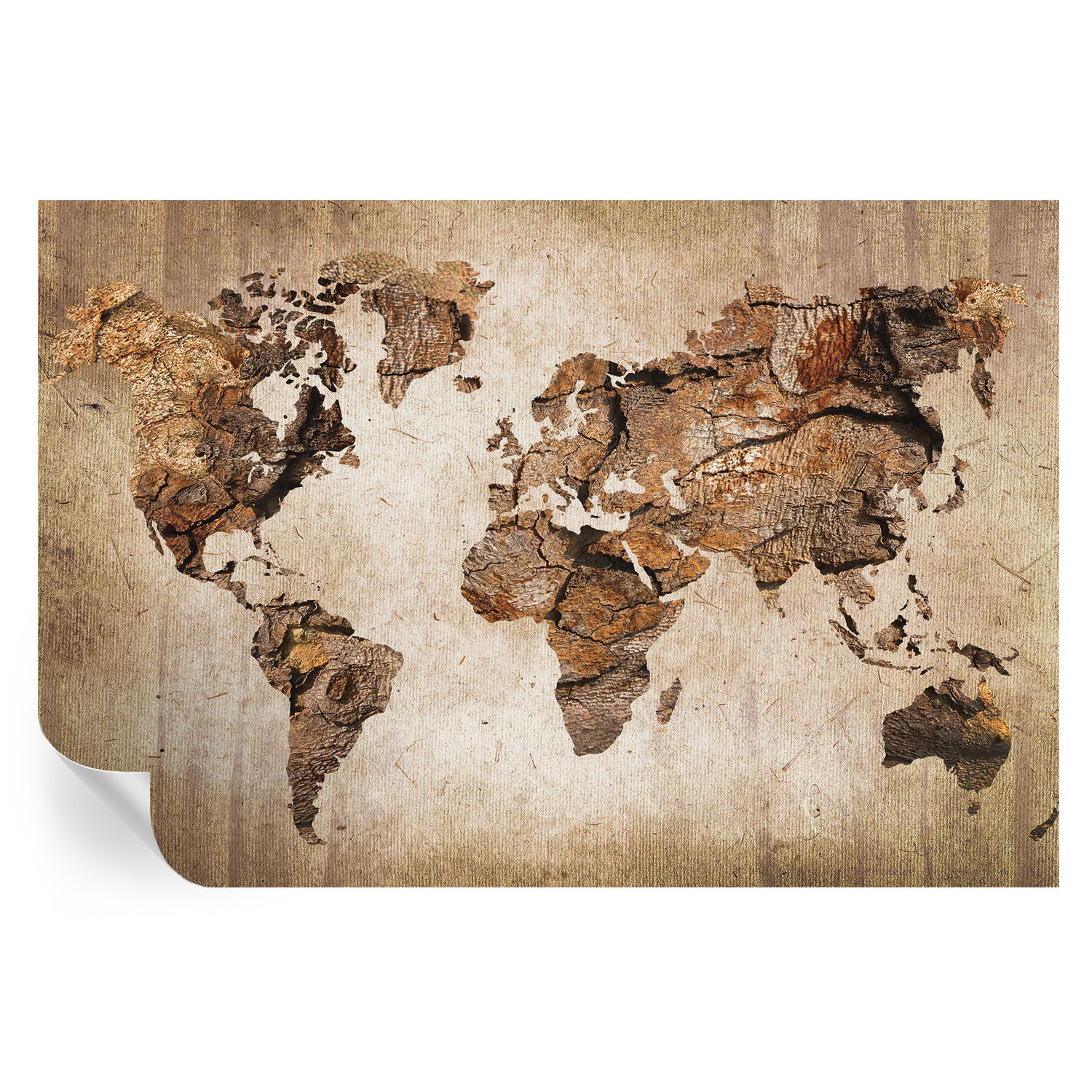 Samoprzylepna tapeta Drewniana mapa 104x70 Tulup