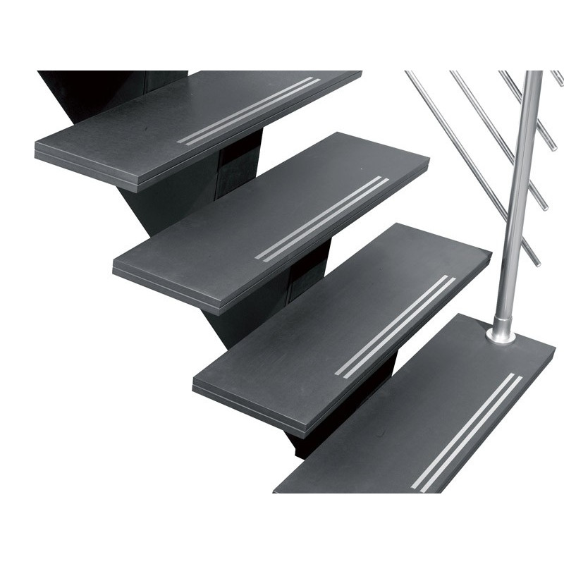 Escalier Gomera droit avec marches strips alu SOGEM
