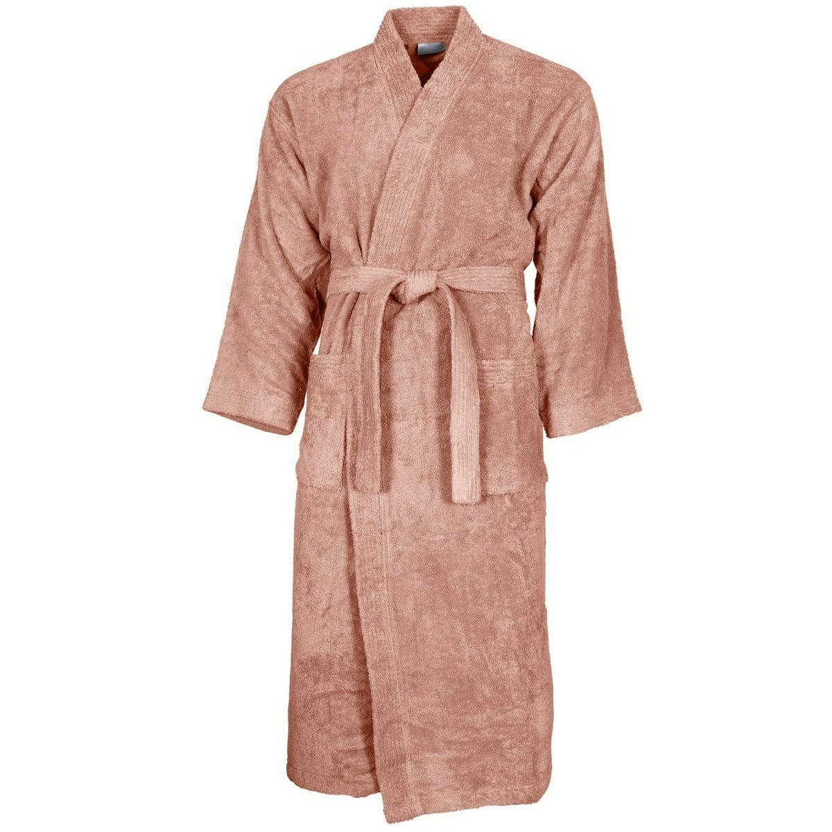 LUXURY - Peignoir col kimono en coton  Nude M