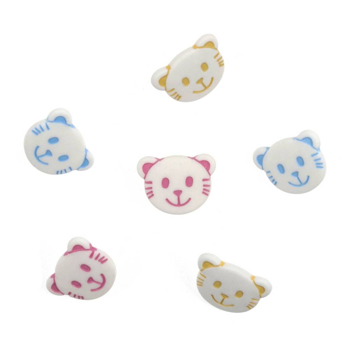 Trimits Cat Face Craft Buttons 6 Pieces