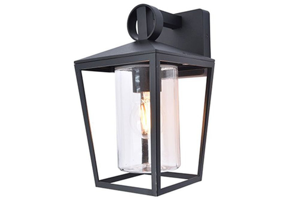 Kinkiet zewnętrznyczarno-przezroczysty WEST 1xE27x40W IP44 Lutec