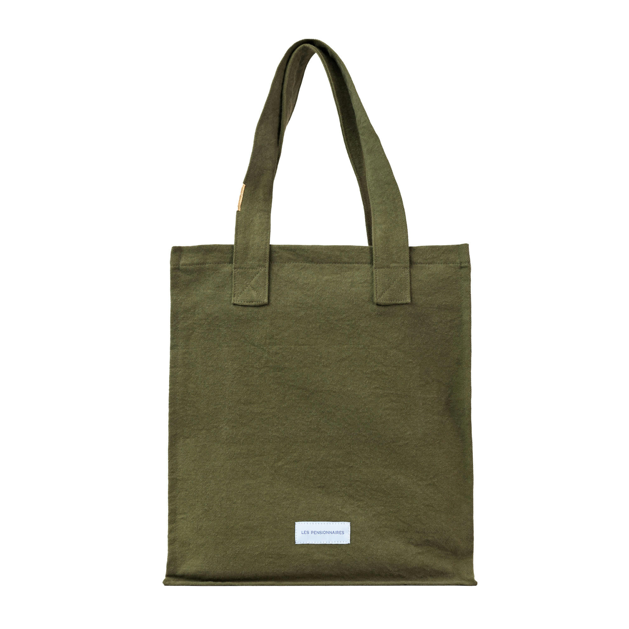 - Sac zippé en toile de coton bio vert câpre uni