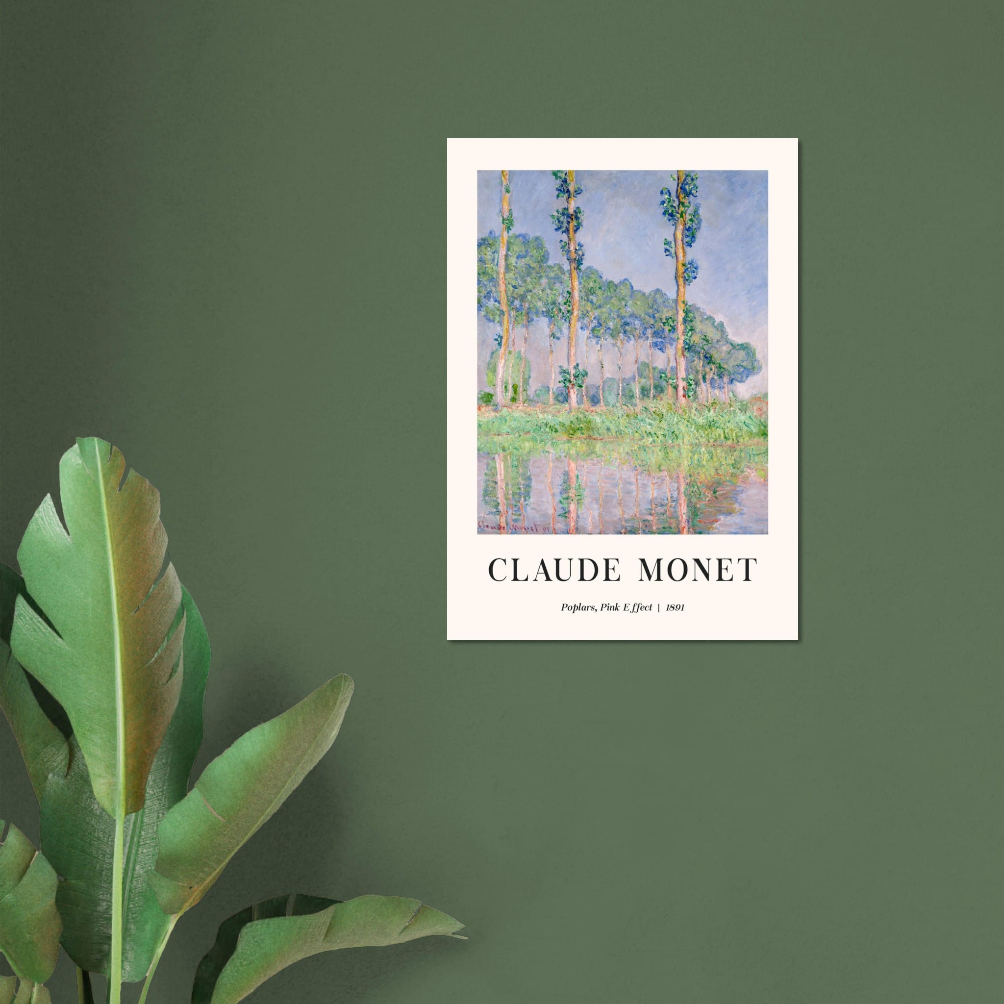 Artfulprints Poster Claude Monet - Poplars, pink effect  - 70x100 cm - Meerkleurig
