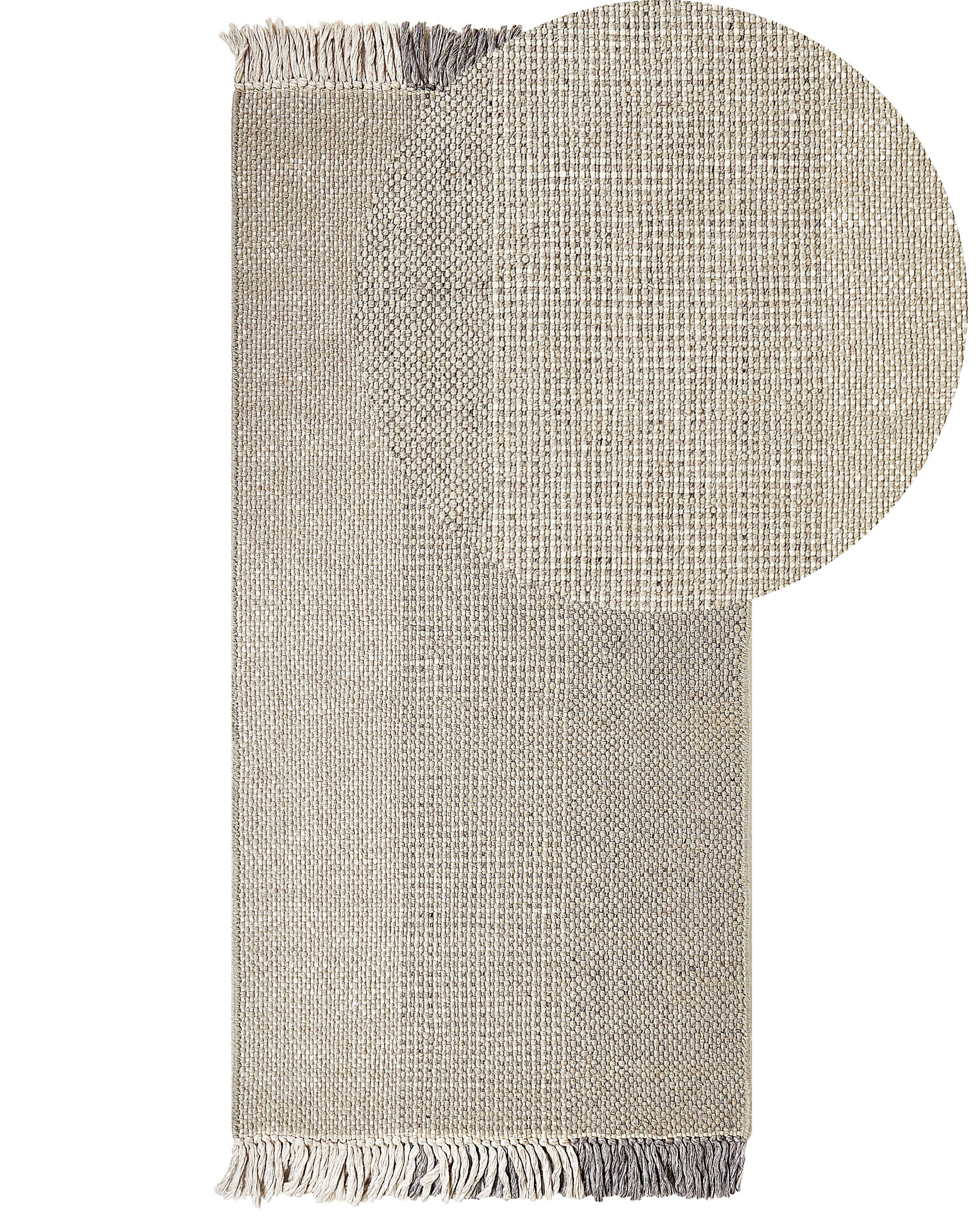 Dywan 80x150 cm wełna szary