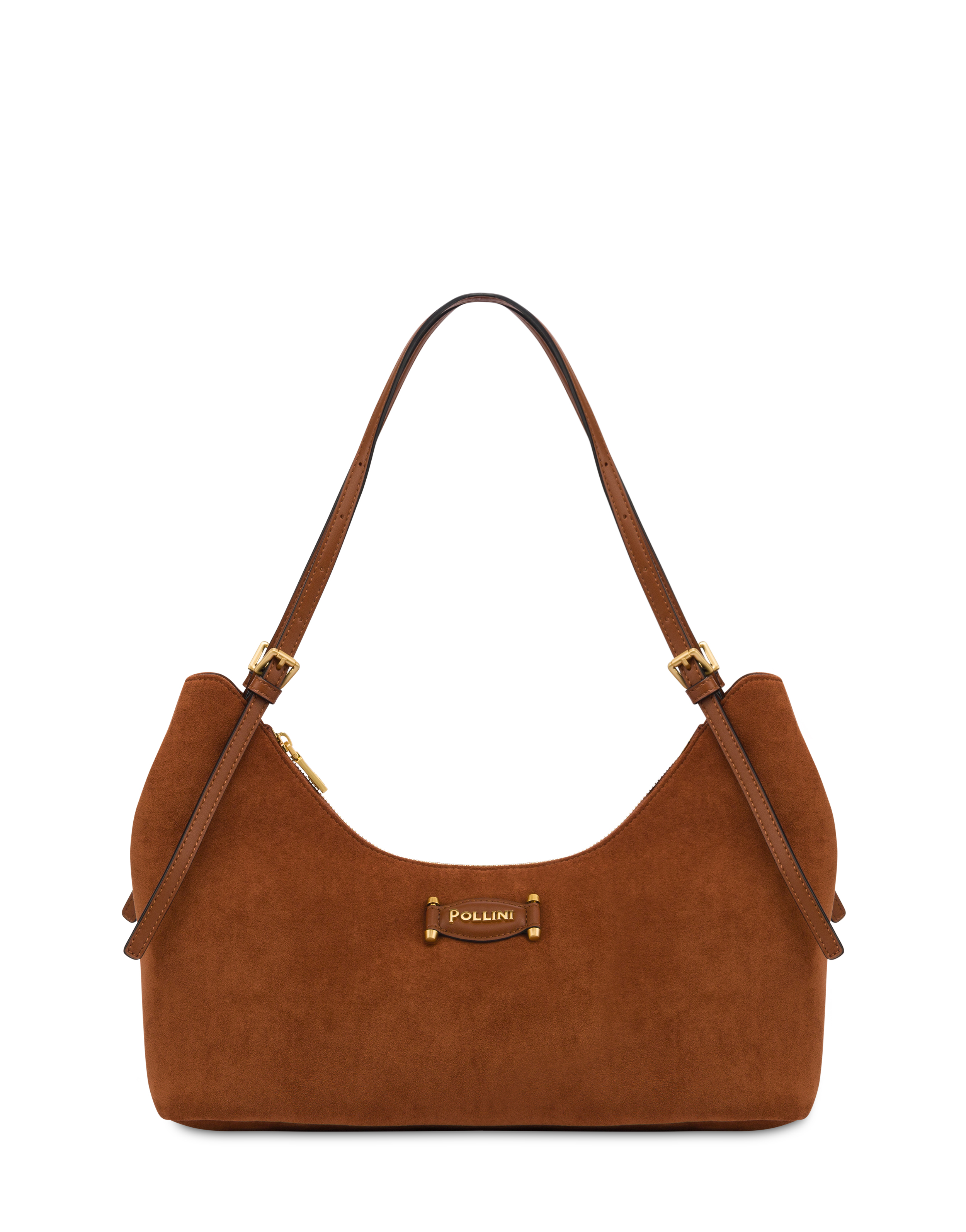 Borsa A Spalla Wrap In Fabric Suede E Plain Pu Tan/tan