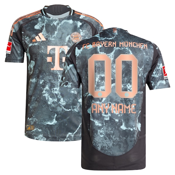 Bayern Munich adidas 2024/25 Away Authentic Custom Jersey - Black