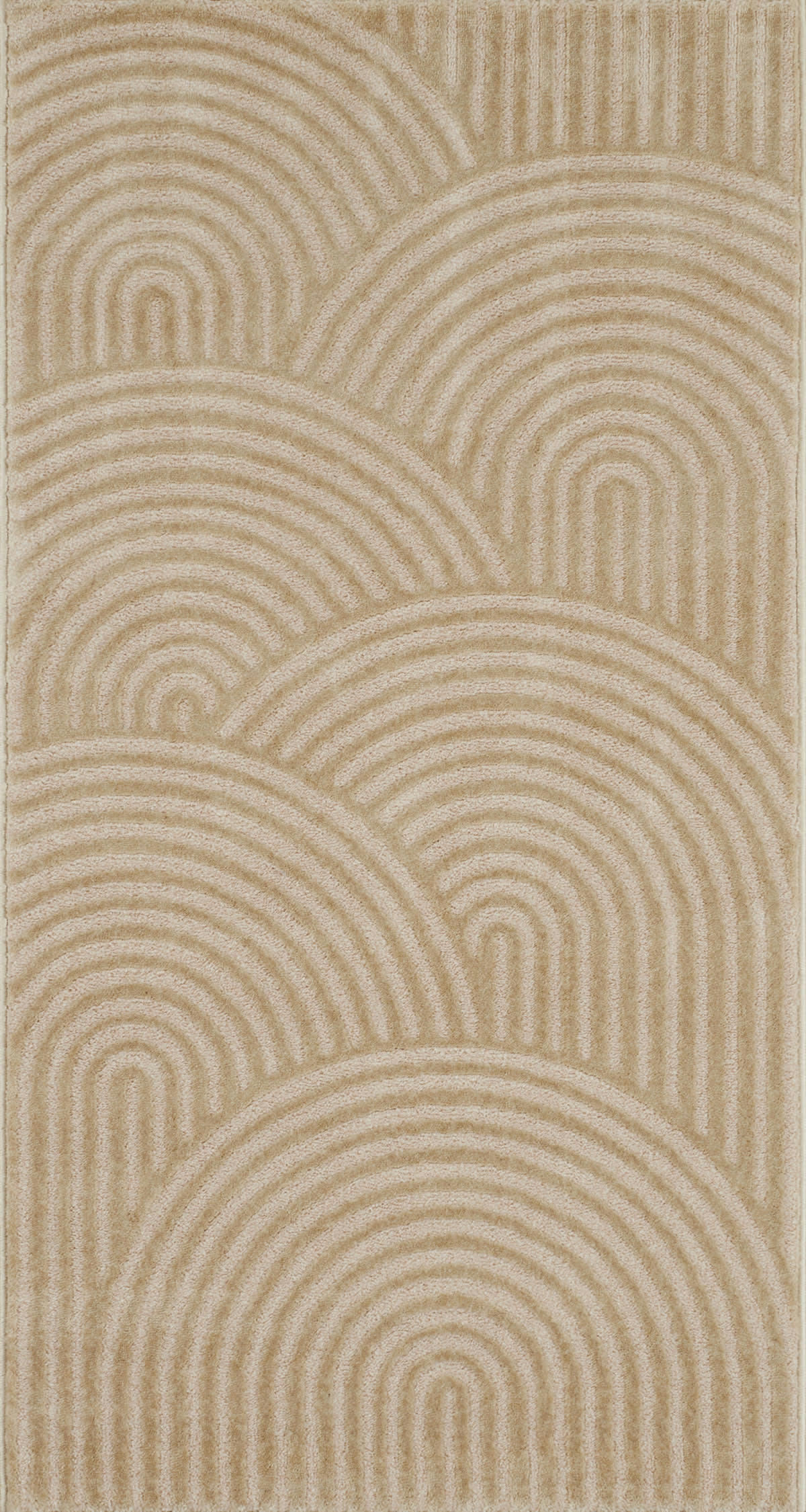 BIANCA - Tapis motif arc en relief beige - 80x150