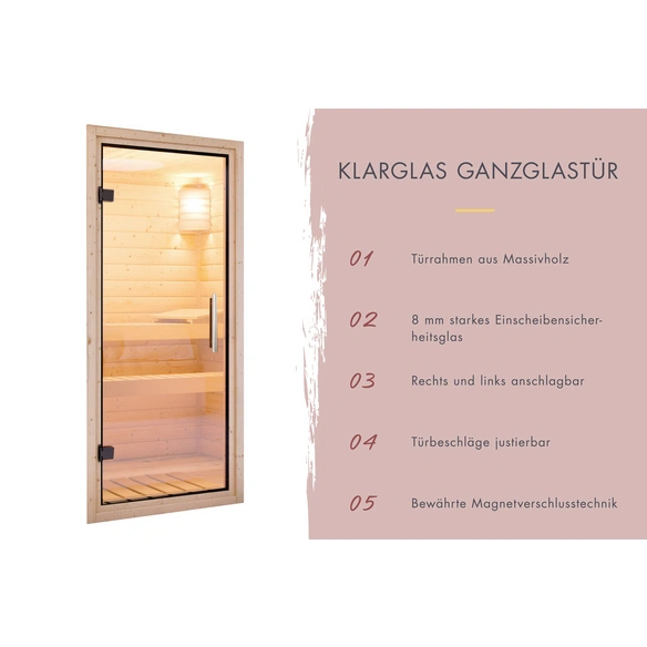 Saunahaus »Saad«, BxTxH: x 231 x 276 x 231,5 cm, 9 kW Ofen, für 4 Personen