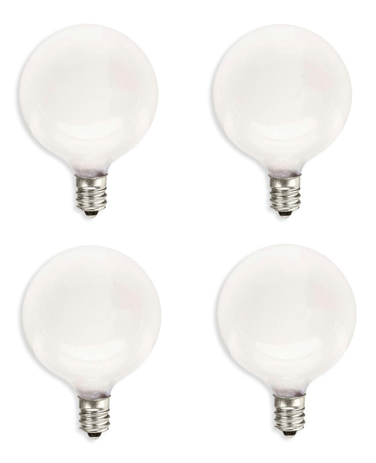 NOMA G16.5 E12 Base Vanity Globe Dimmable Incandescent Light Bulbs,Warm White, 25W, 4-pk