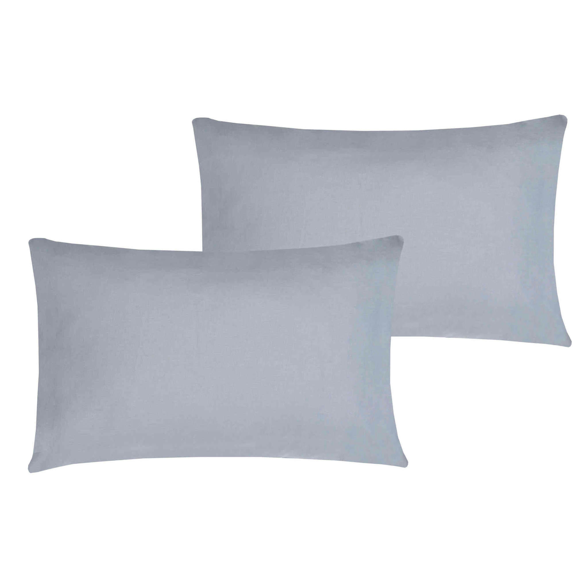 - Lot de 2 taies d'oreiller coton bio anthracite 40x60
