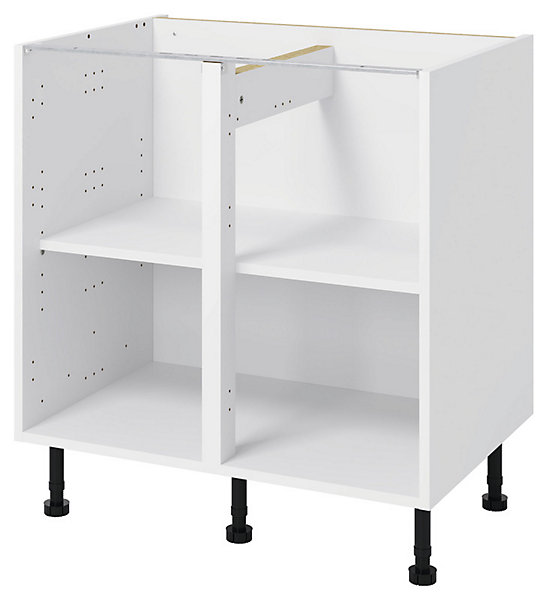 Meuble bas de cuisine avec 2 portes GoodHome Verbena chêne massif L. 80 x H. 72 cm