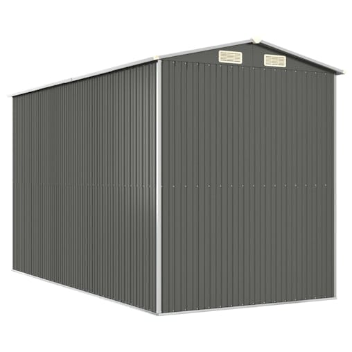 NNEVL Garden Shed Light Grey 192x357x223 cm Galvanised Steel