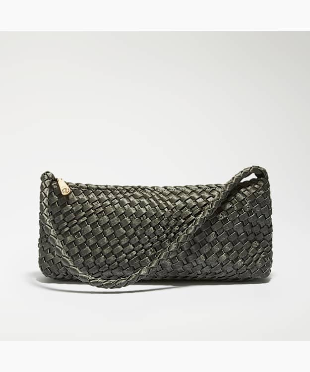 Deliberating Grey - Woven East-West Shoulder Bag