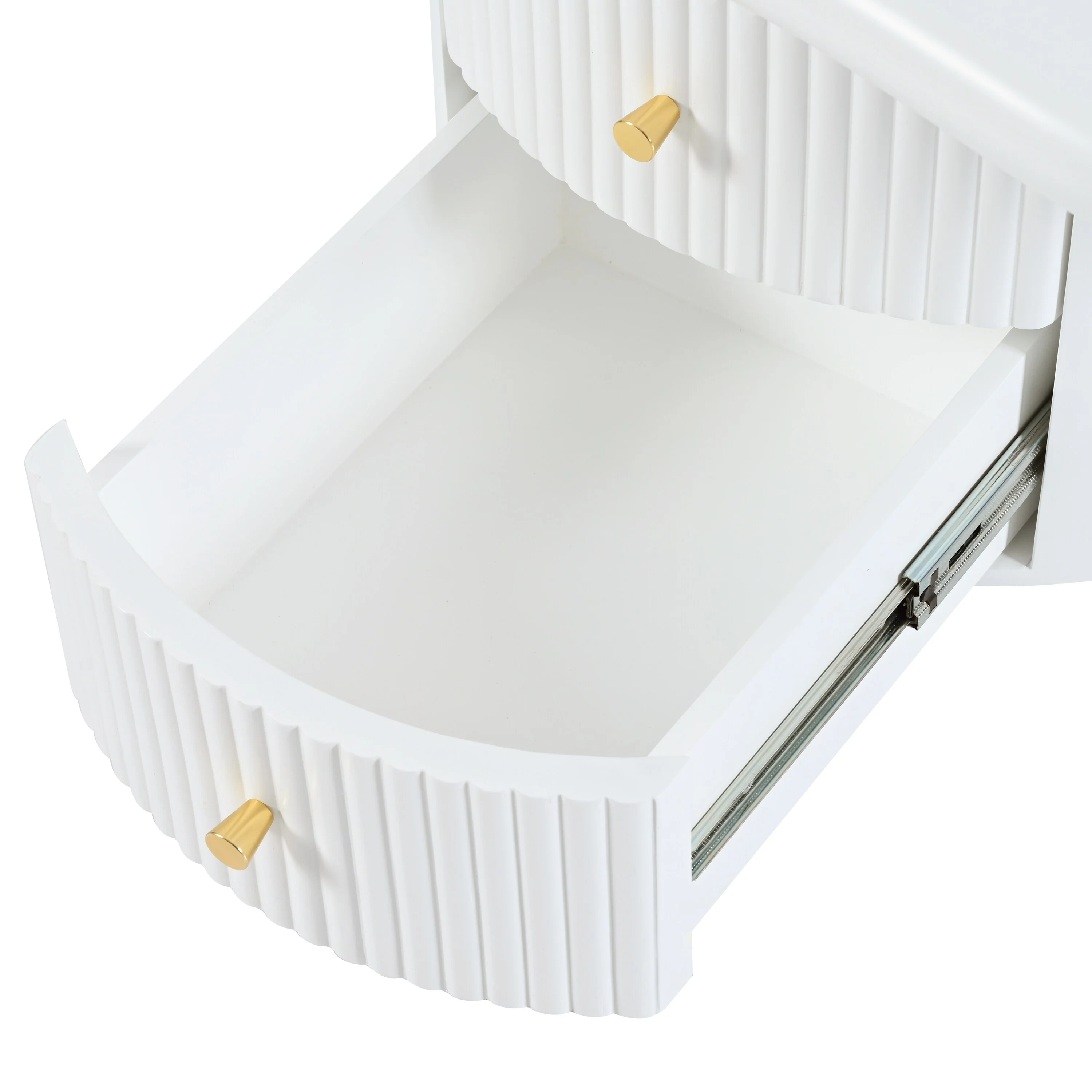 38.2 MDF Coffee Table with Hidden Storage Drawers, Cloud-Shaped Stools, and Floor-Protecting Felt Pads