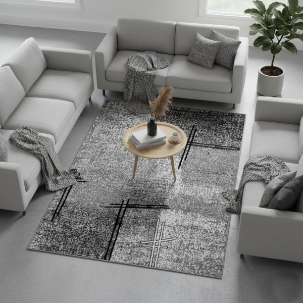 Dywan nowoczesny szary do salonu pokoju 011 - 180x250 cm - modny solidny