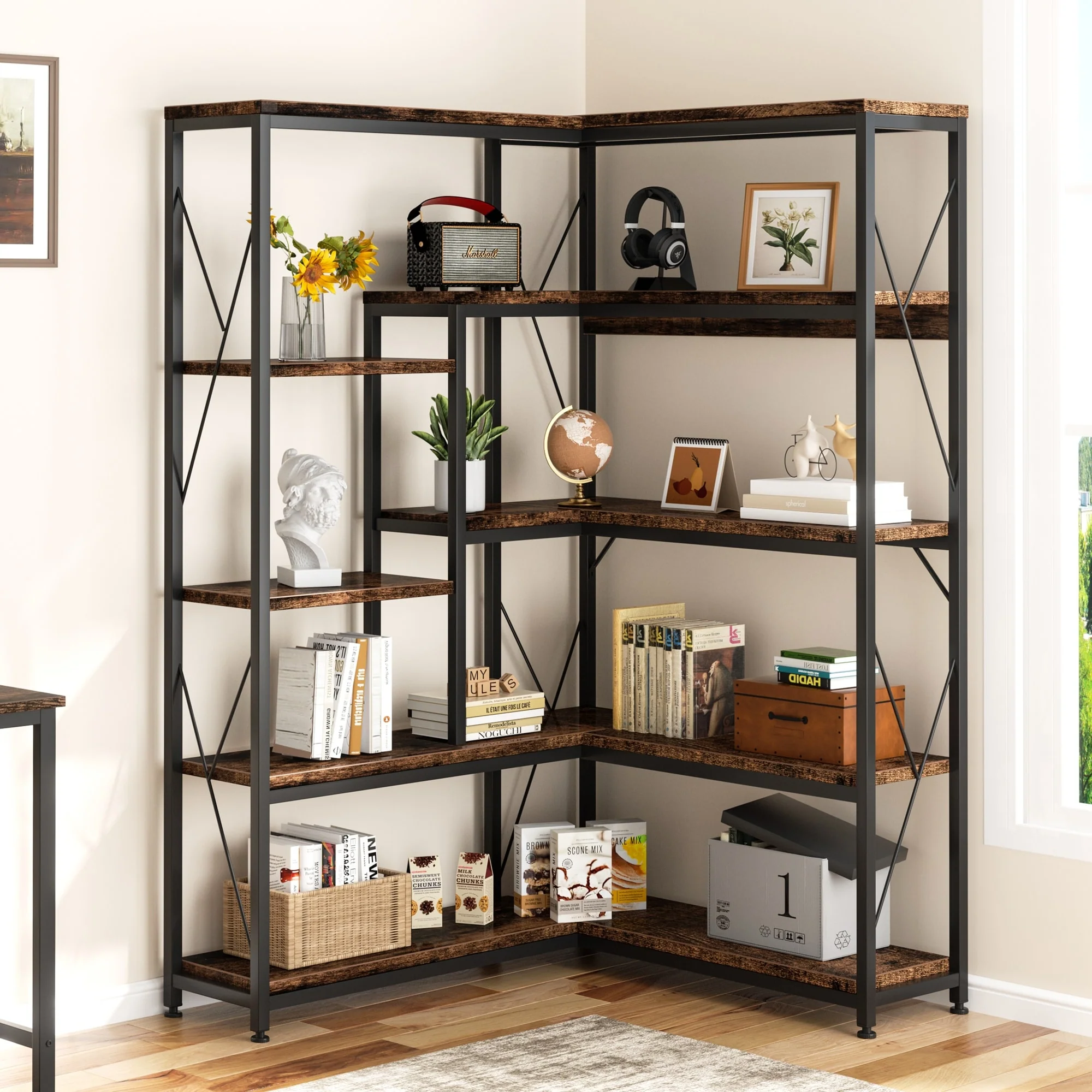 Futzca Bookshelf,Large Etagere Bookcase