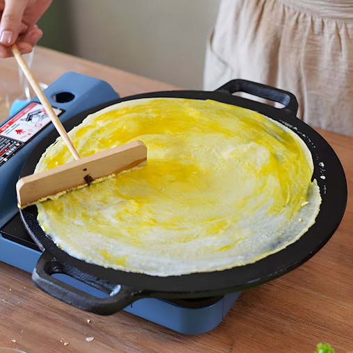 SOGA 2X Cast Iron Induction Crepes Pan Baking Cookie Pancake 40x33cm