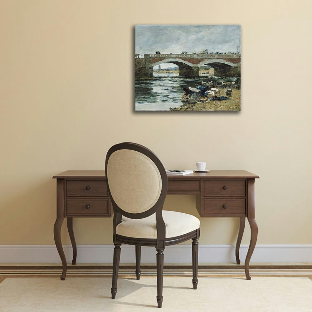 - Tableau Lavandières Près D'Un Pont Eugène Boudin cm 50x70cm