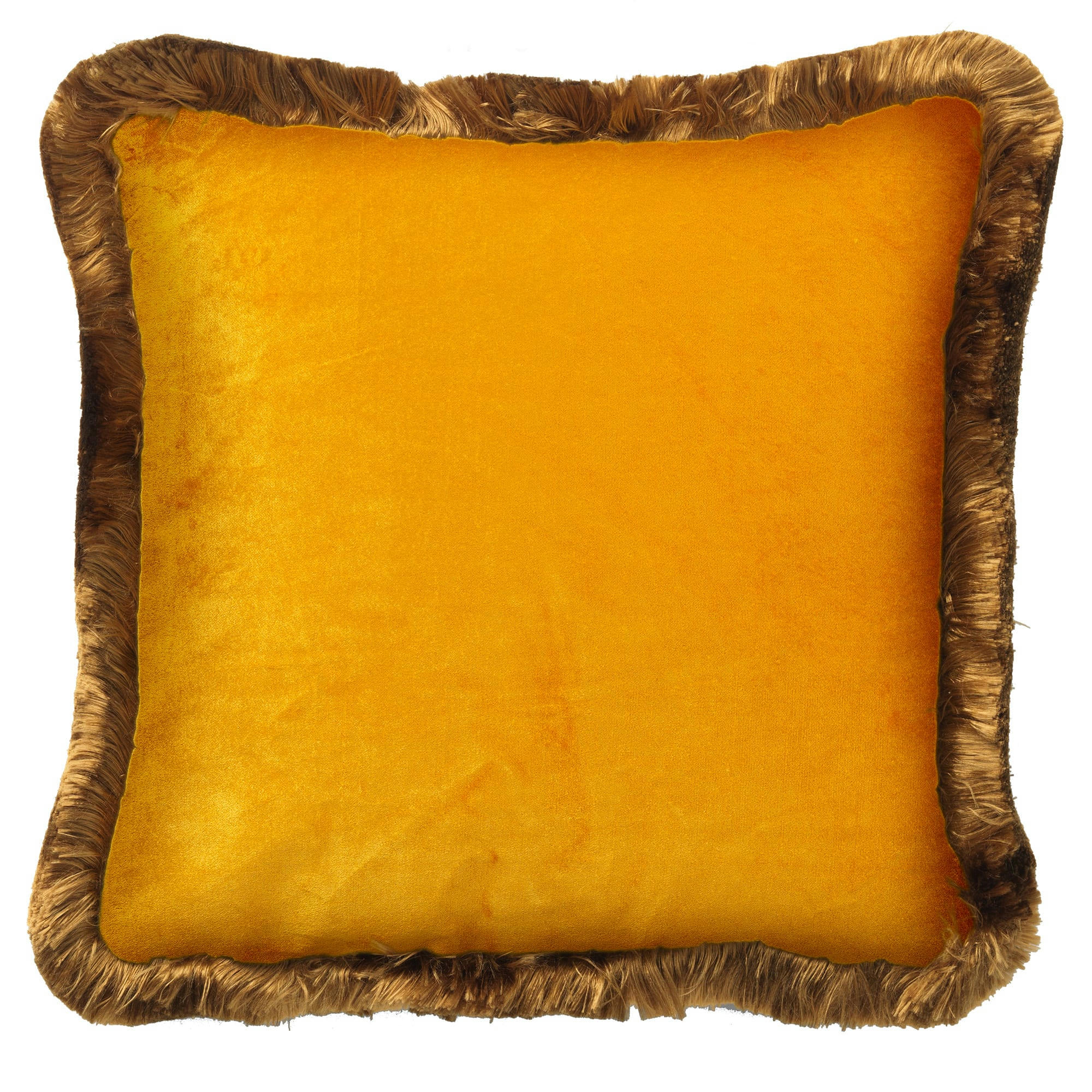 - Coussin jaune en velours 45x45 cm avec motif