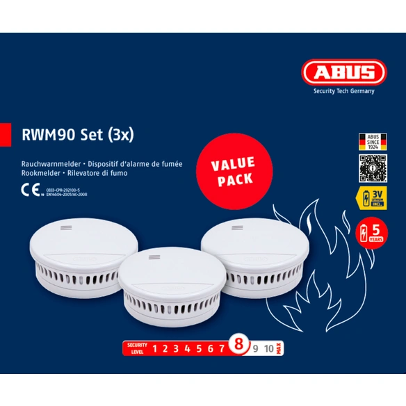 Rauchmelder »90 3erSet«, RWM90 3er-Set Rauchwarnmelder