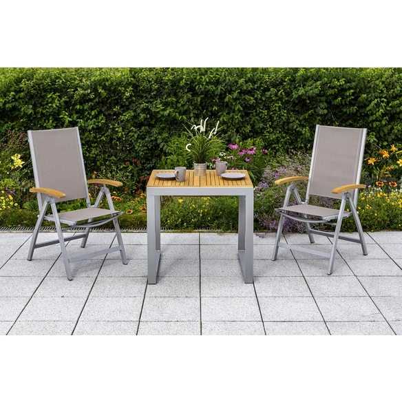 Gartenmöbelset »Naxos«, 3 Sitzplätze, Aluminium/Akazienholz/Textil