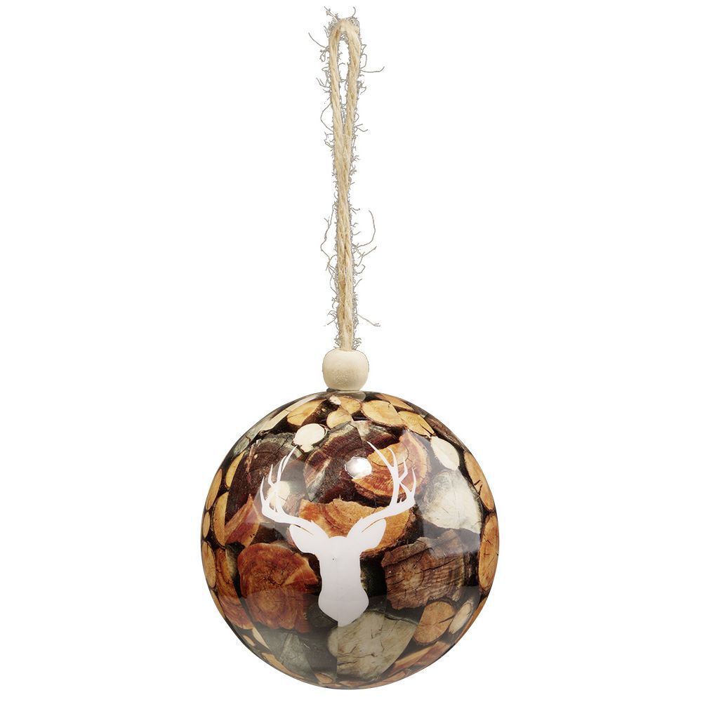 Boule de No&euml;l design forêt Ø8cm