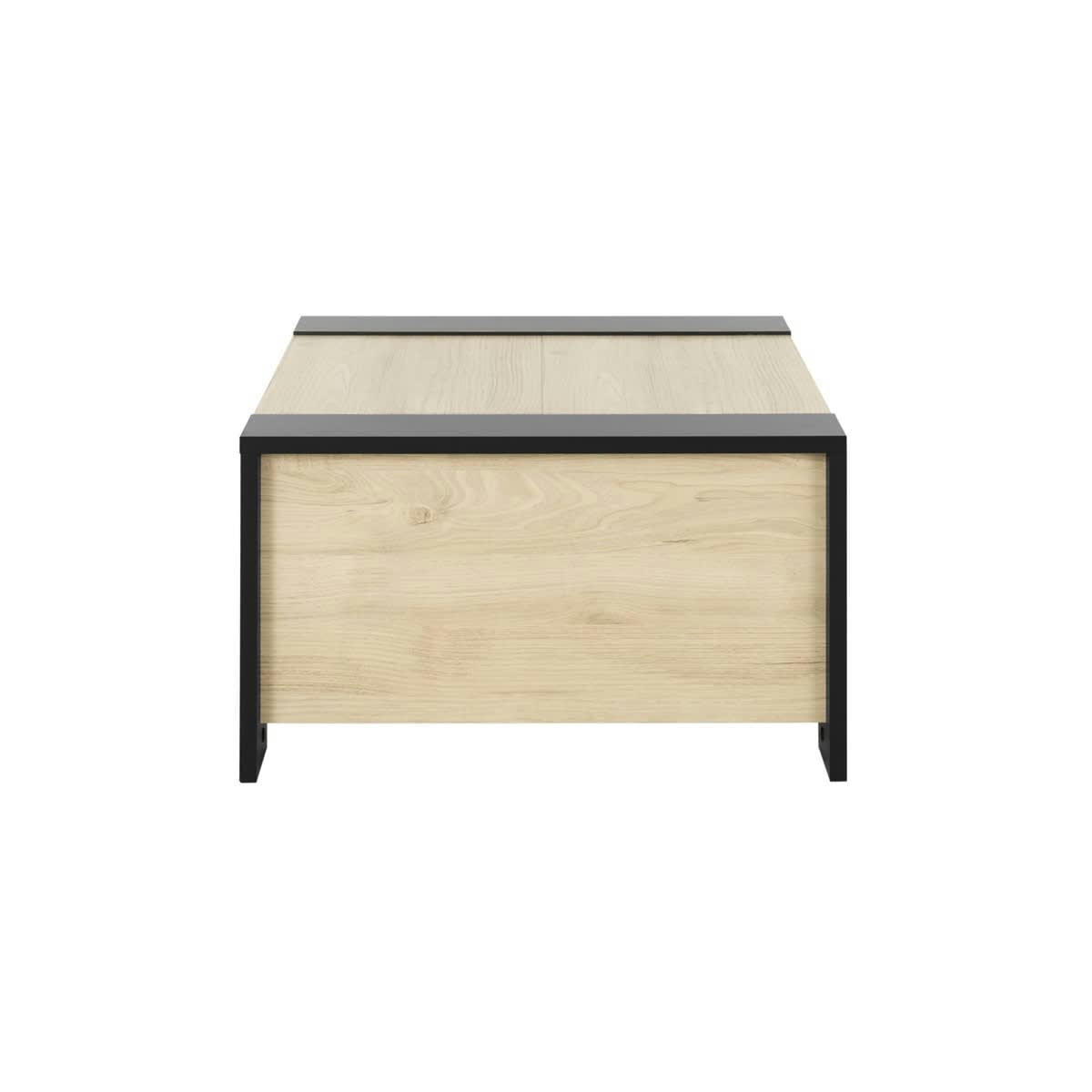 AURORA - Table basse bar bois noir effet bois marron 78x44x78