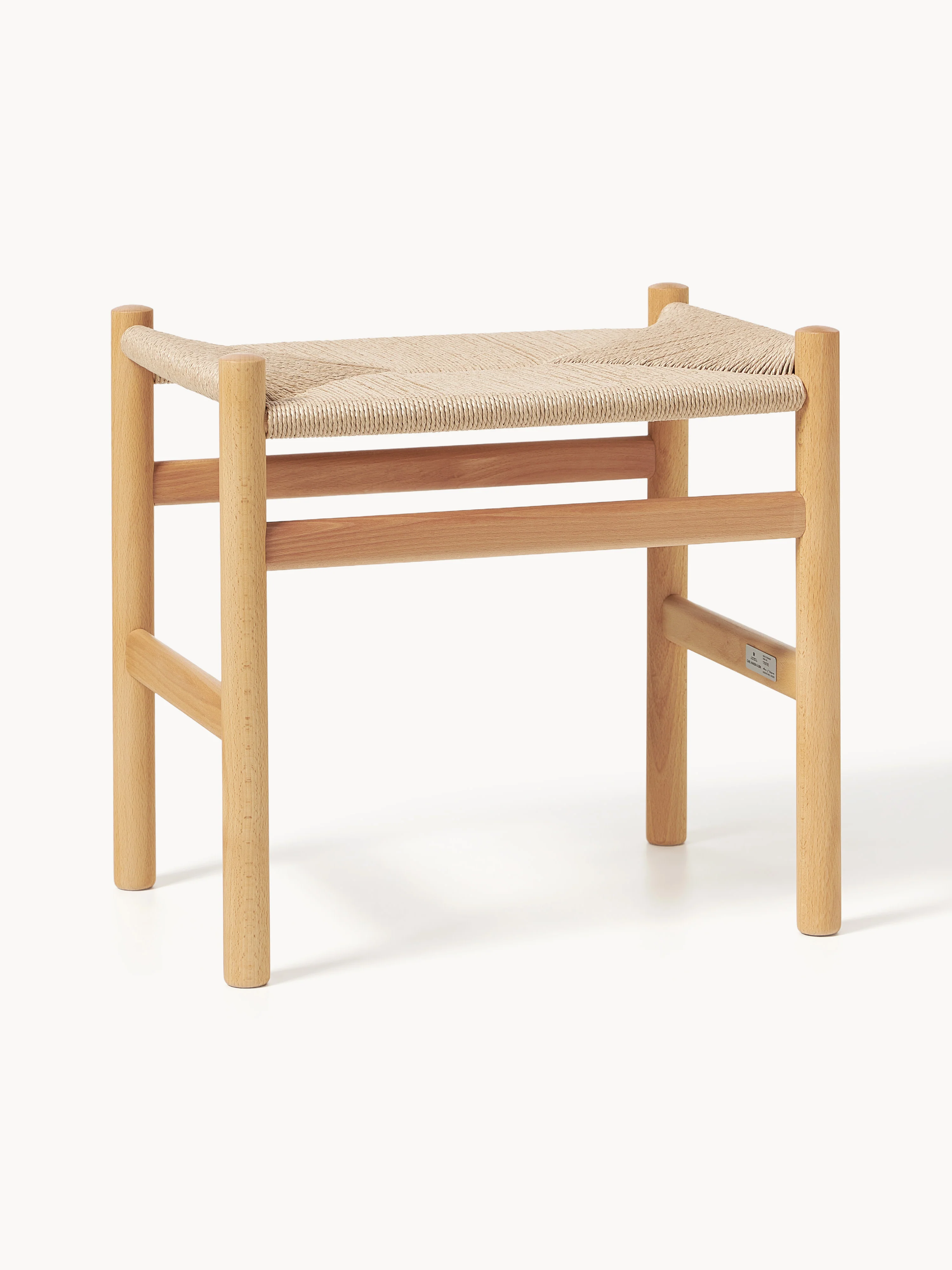 Hocker CH53 mit handgeflochtener Sitzfläche