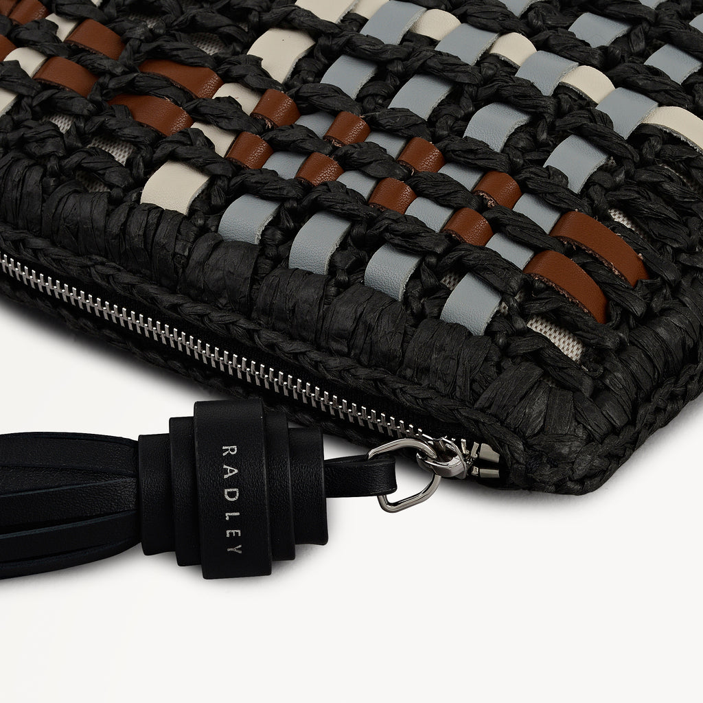 The Camden - Raffia Check - Medium Ziptop Pouch