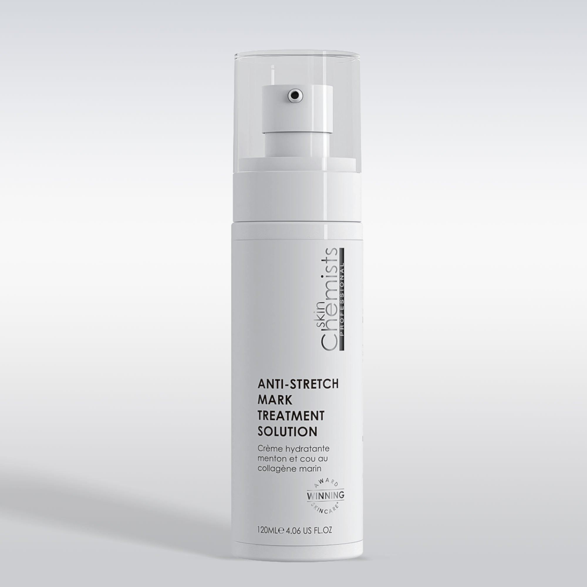 skinChemists professional Anti-Stretchmark Anti-Ageing Treatment Solution 120ml for Firmness and Soothing