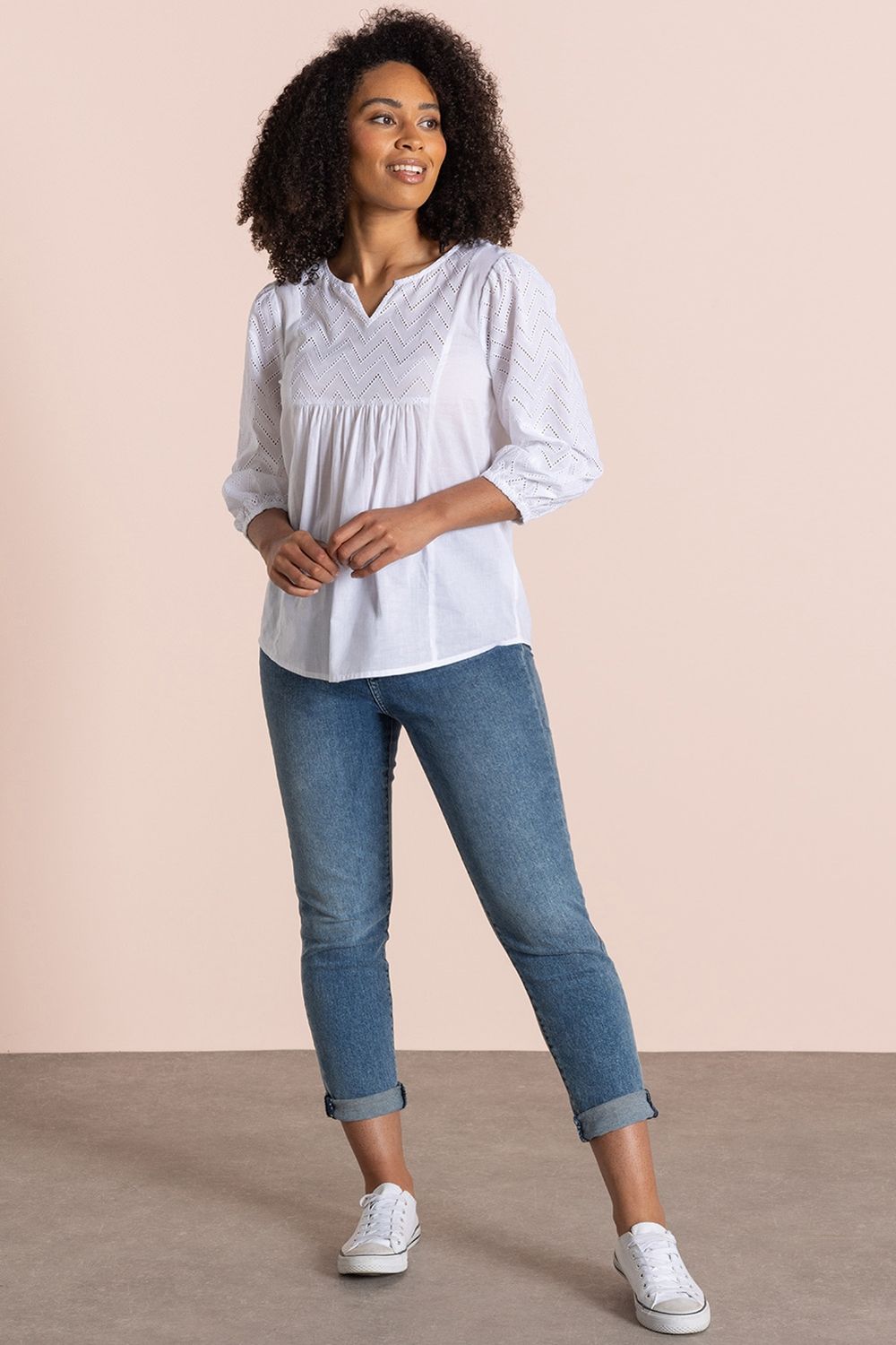 Klass. Embroidered Cotton Top