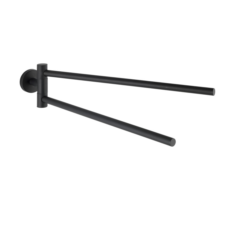 Porte-serviette à 2 bras Bosio noir mat WENKO