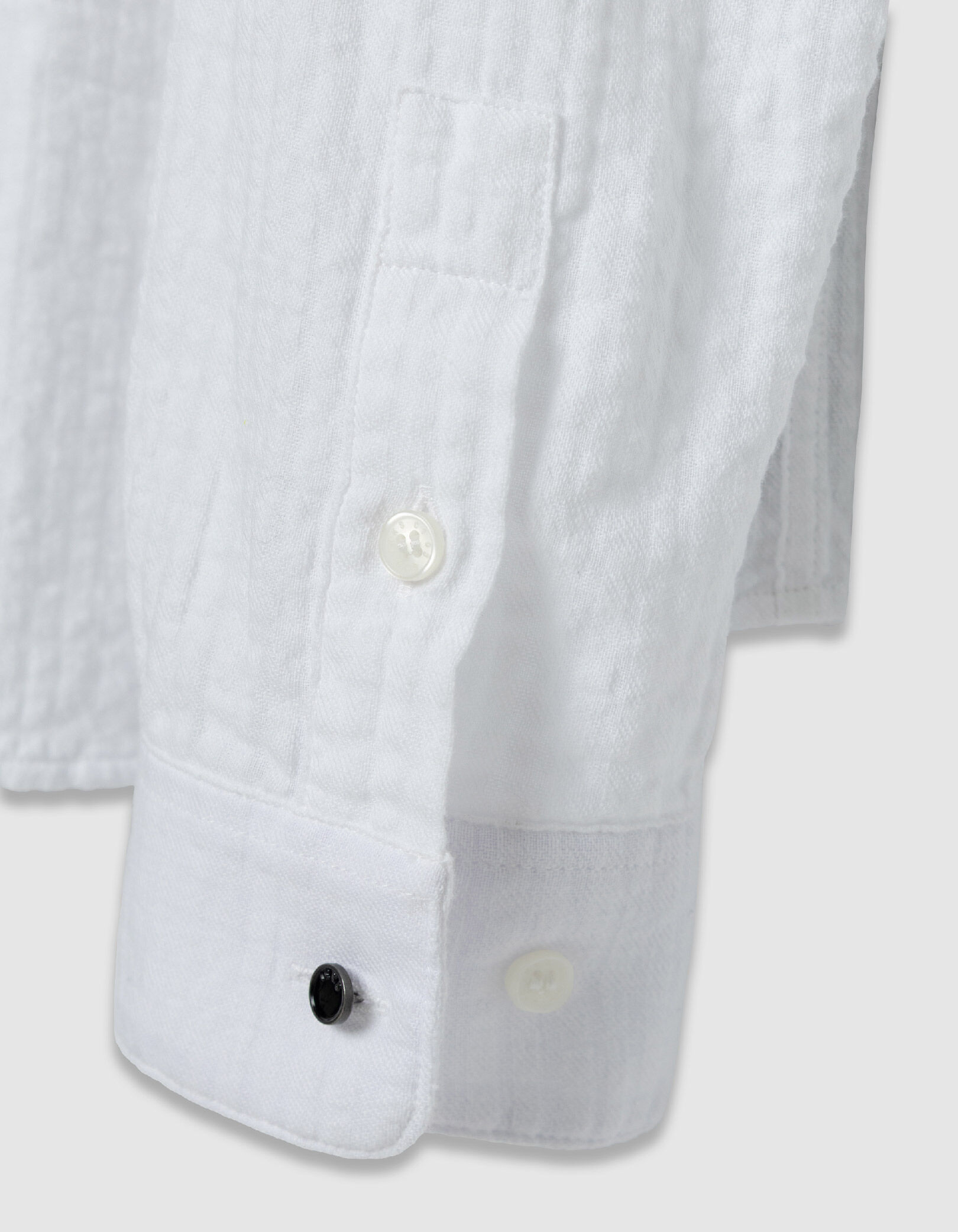 Chemise regular blanche armurée relief carreaux Homme