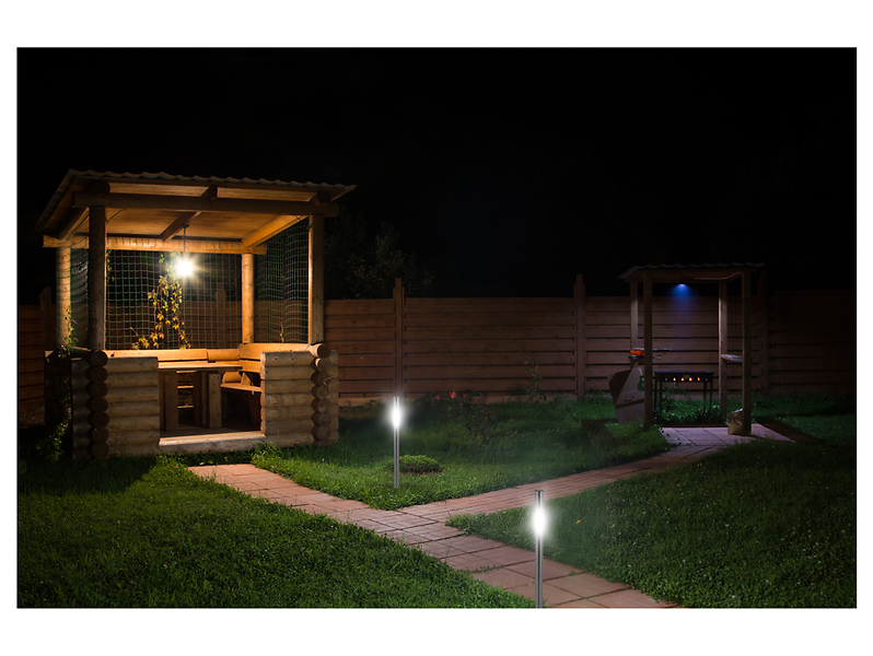 Lampa solarna Dos LED 69 cm srebrna