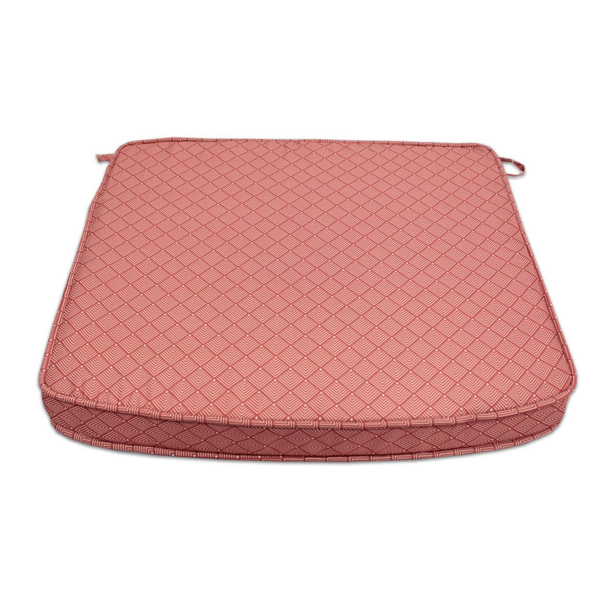 - Coussin à motifs corail/blanc pour fauteuils fixes
