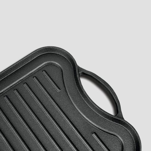 SOGA 2X 50.8cm Cast Iron Ridged Griddle Hot Plate Grill Pan BBQ Stovetop