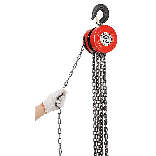 Palan Manuel à Chaine avec Crochet Robuste,Treuil a Chaine 2 Tonne DEWINNER,3M de Levage max,Rouge