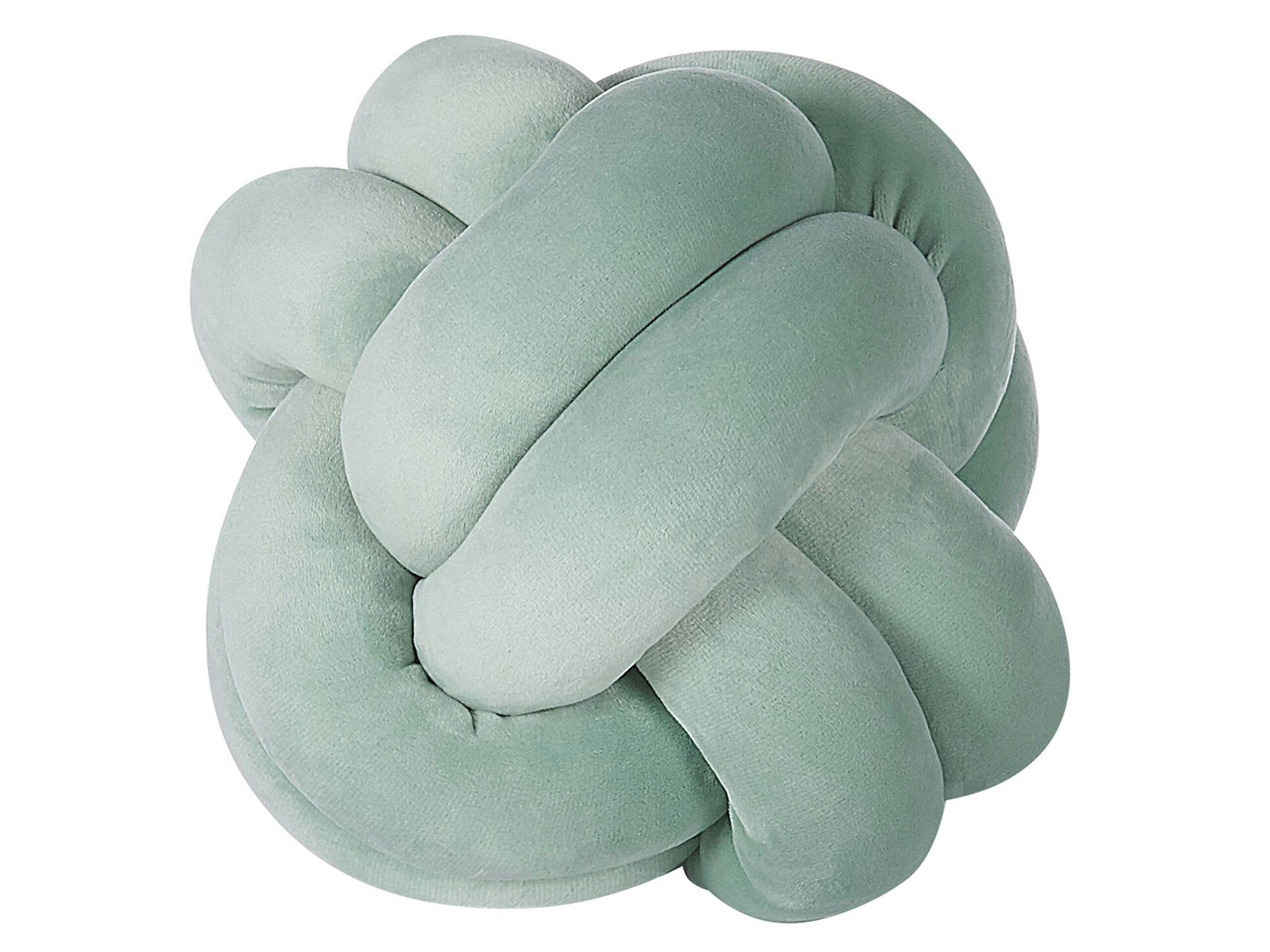 MALNI - Coussin noeud vert en forme de balle 20 x 20 cm