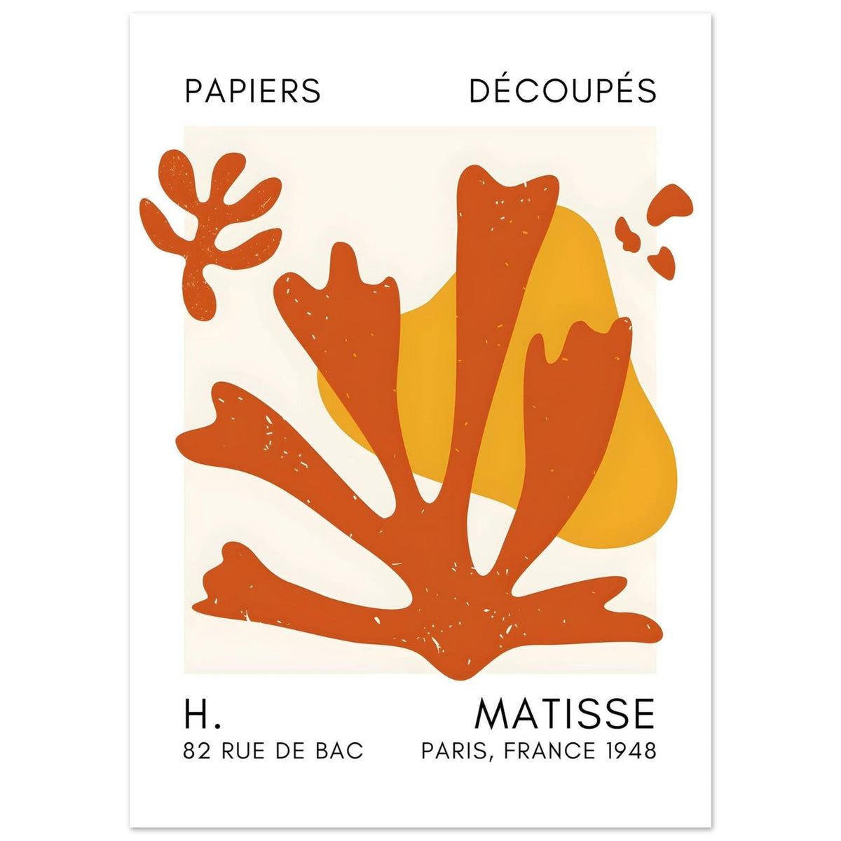Artfulprints Poster Matisse – Abstract bloom orange  - 50x70 cm - Oranje