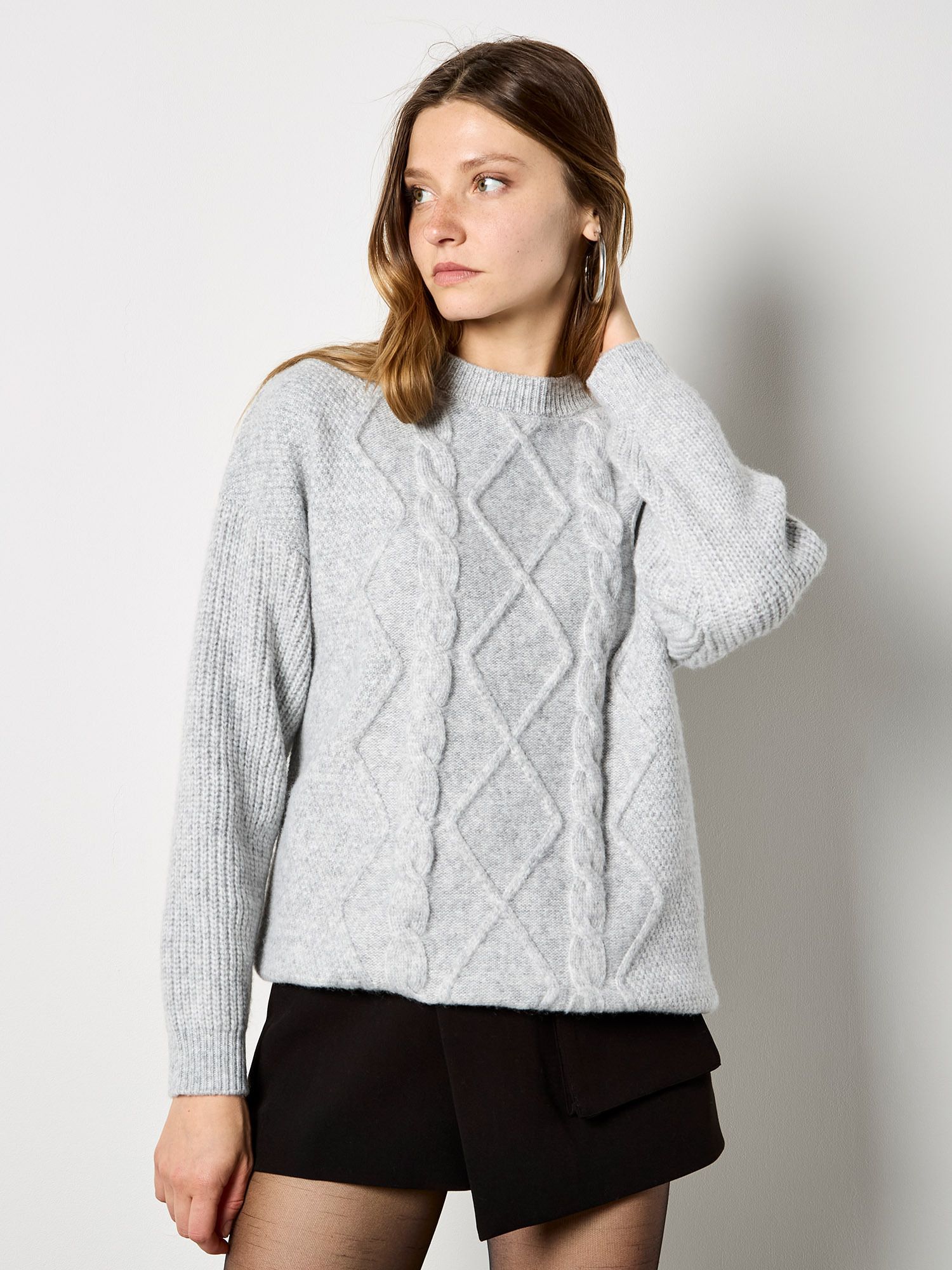 Apricot Cable Waffle Knit Oversized Jumper