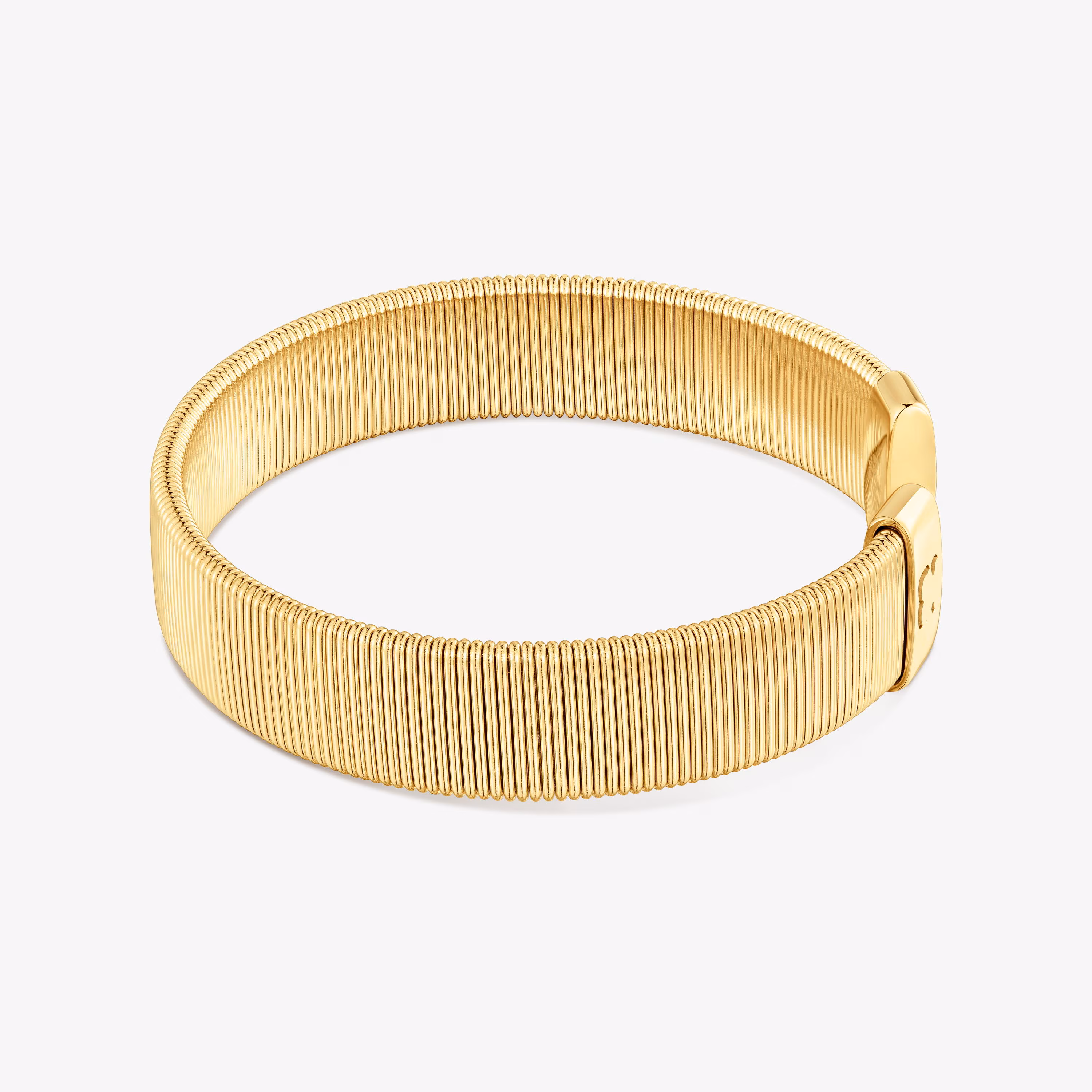 Pulsera esclava de acero dorado 12 mm Bulevard
