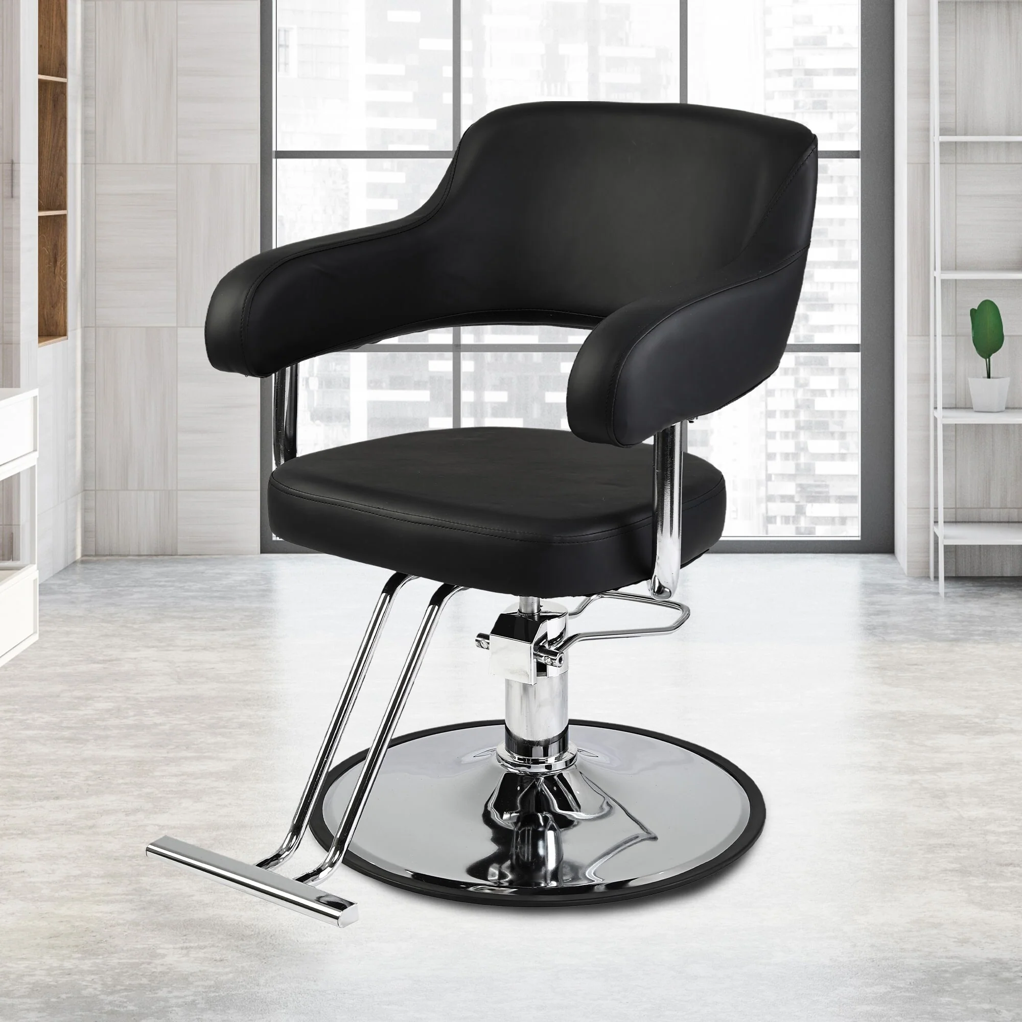 Zenova Barber Chair Salon Chair with Height Adjustable Hydraulic Pump for Styling Salon Equipment